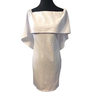White midi dress with cape size S NWOT